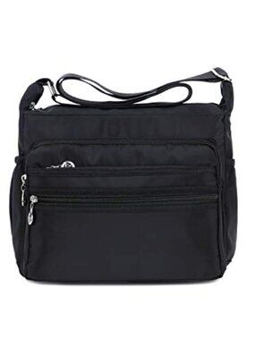 Nylon Crossbody Bag Multi-Pocket Lightweight Travel Messenger Purse